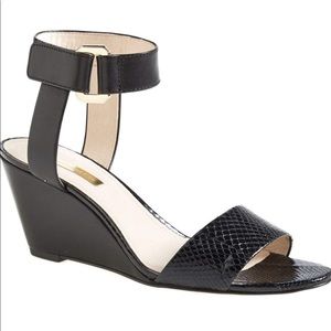 Black wedge sandals